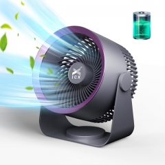 ICX desktop fan, 6 inches, 3 speed, up and down 90° adjustable, suitable for living room, portable cordless fan suitable for living room, bedro